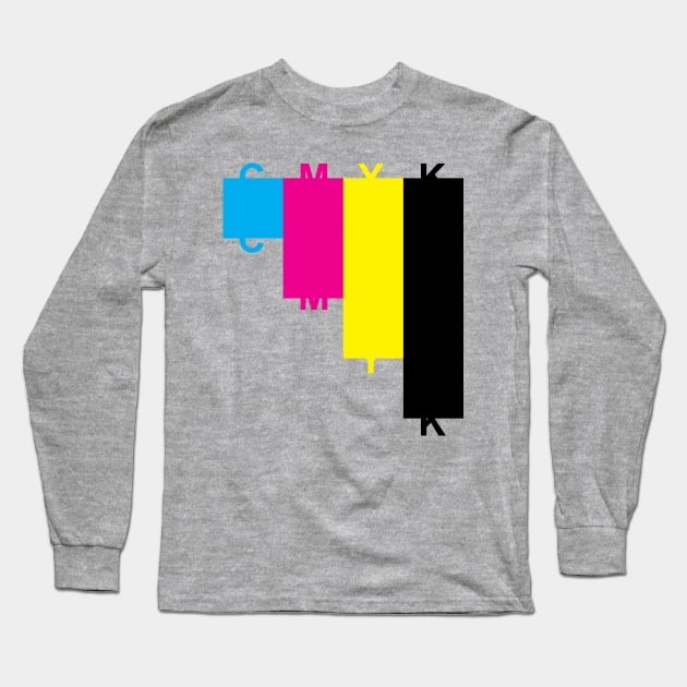 CMYK Cascading Blocks and Letters Long Sleeve T-Shirt by KevinWillms1